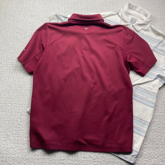 Lot x2 Callaway Golf Polo Shirts Men Sz L Blue Opti Dri / Red Performance - Picture 8 of 16